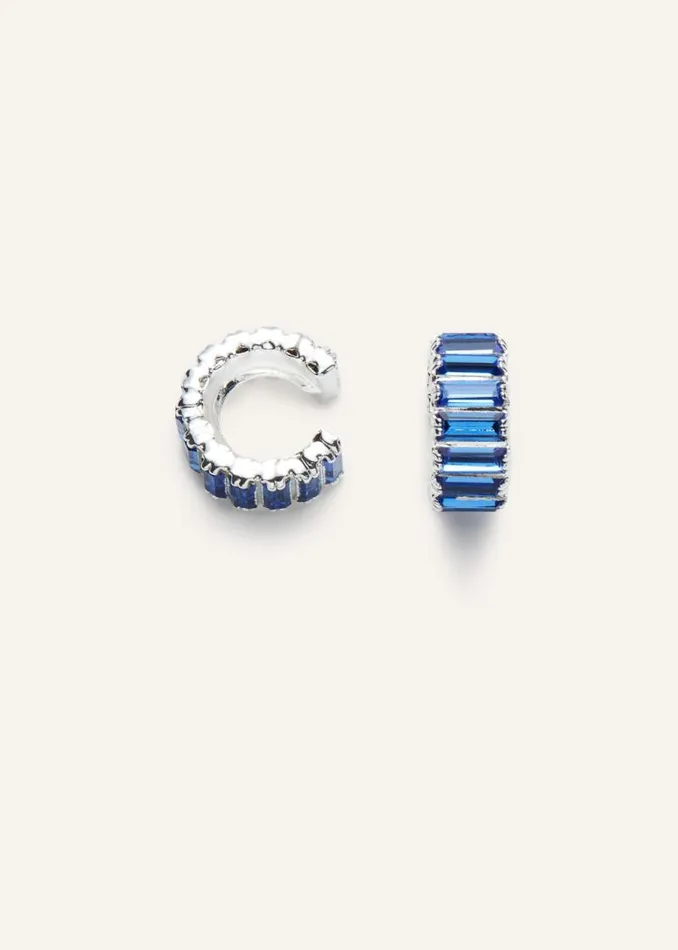 Shop Magda Butrym Jewelry Baguette Cut Crystal Earrings In Cobalt Blue