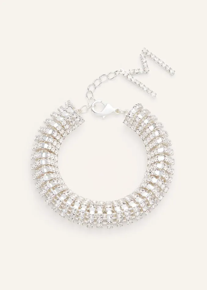Shop Magda Butrym Jewelry Crystal Bracelet In Silver