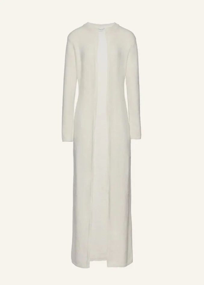 Shop Magda Butrym Knitwear Mohair Blend Knit Duster Cardigan In Cream
