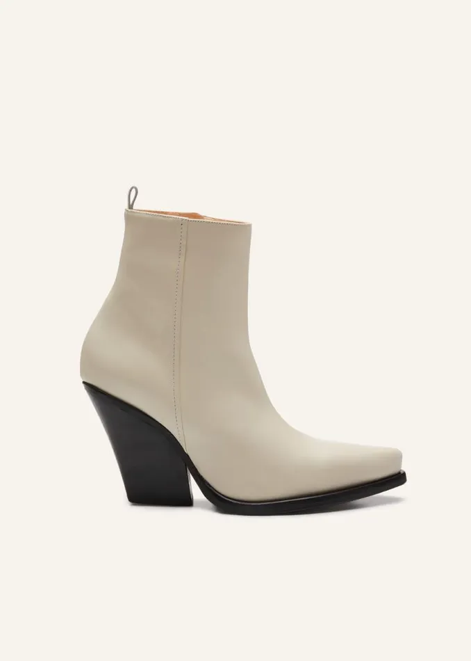 Shop Magda Butrym Shoes Calf Leather Cowboy Ankle Boots In Cream