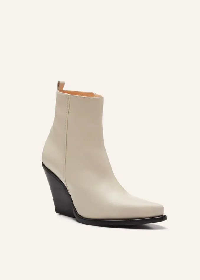 Shop Magda Butrym Shoes Calf Leather Cowboy Ankle Boots In Cream
