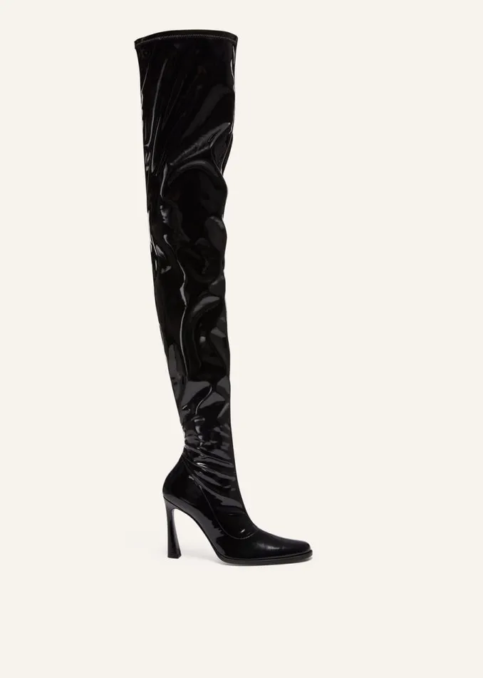 Shop Magda Butrym Shoes Thigh High Boots In Black Vinyl