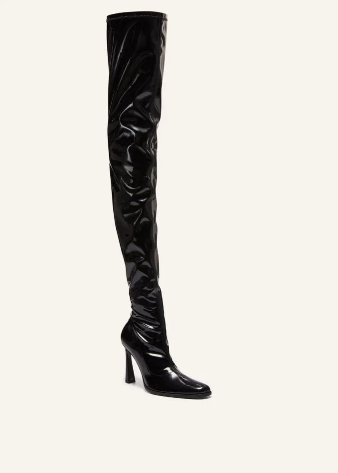 Shop Magda Butrym Shoes Thigh High Boots In Black Vinyl