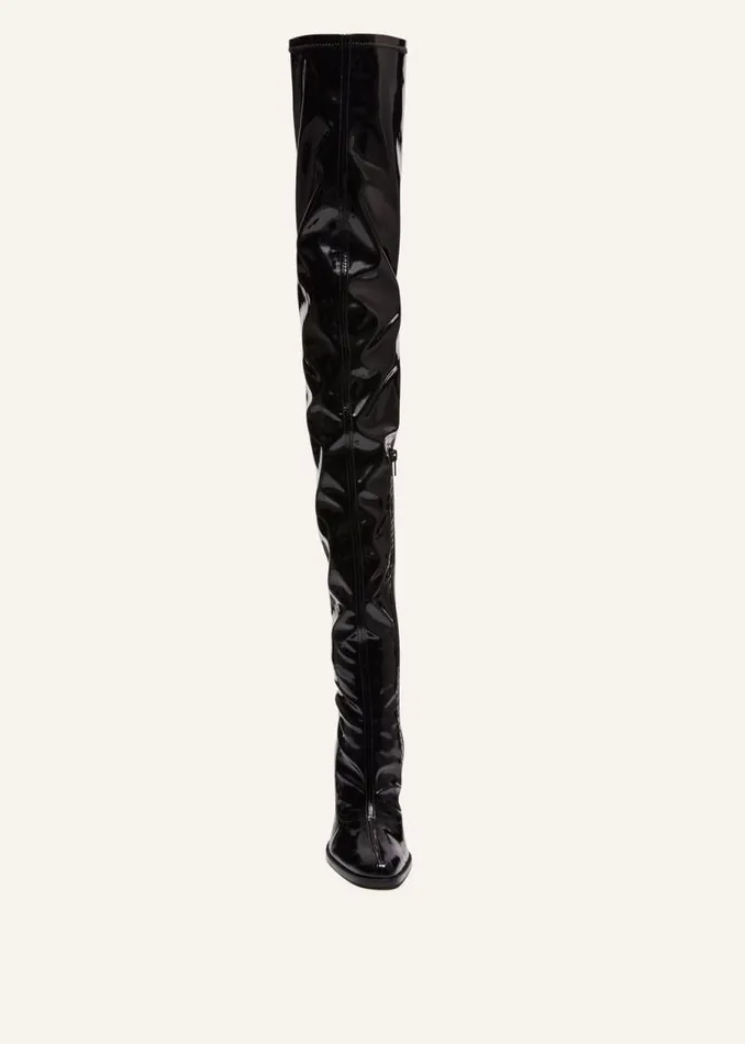 Shop Magda Butrym Shoes Thigh High Boots In Black Vinyl