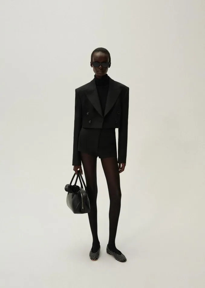 Shop Magda Butrym Tailoring And Suits Cropped Double Breasted Blazer In Black Shop Magda Butrym Tailoring And Suits Cropped Double Breasted Blazer In Black