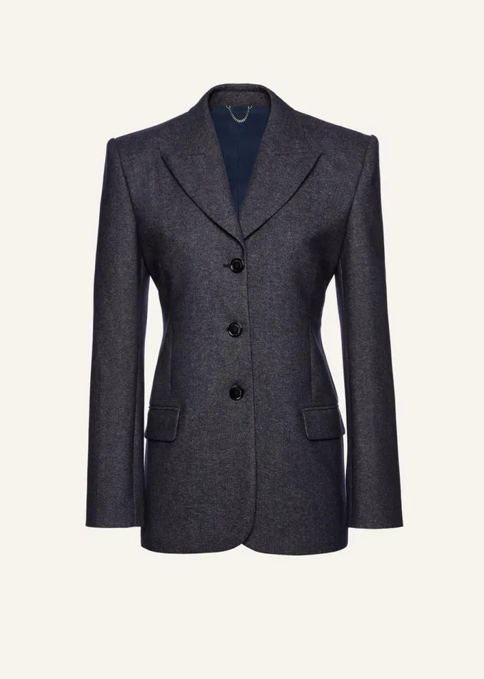 Shop Magda Butrym Tailoring And Suits Longline Fitted Blazer In Navy