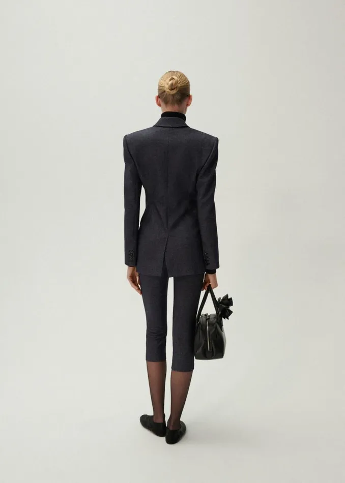 Shop Magda Butrym Tailoring And Suits Longline Fitted Blazer In Navy Shop Magda Butrym Tailoring And Suits Longline Fitted Blazer In Navy