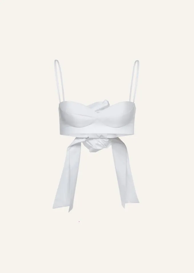 Shop Magda Butrym Tops Rose Sweetheart Bra Top In White