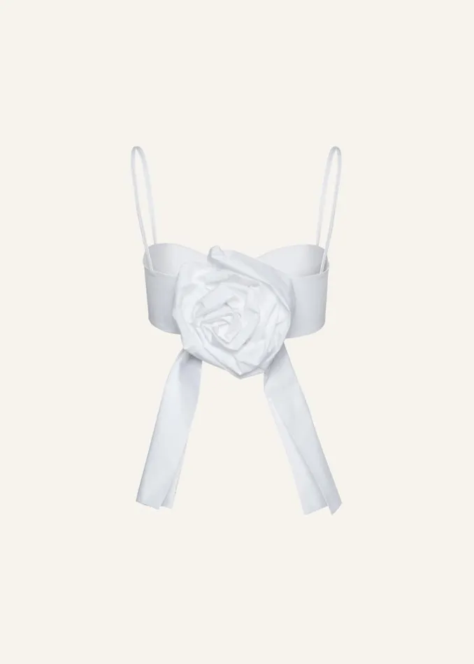 Shop Magda Butrym Tops Rose Sweetheart Bra Top In White