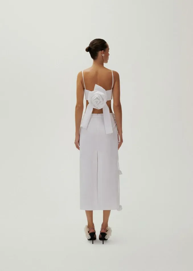 Shop Magda Butrym Tops Rose Sweetheart Bra Top In White