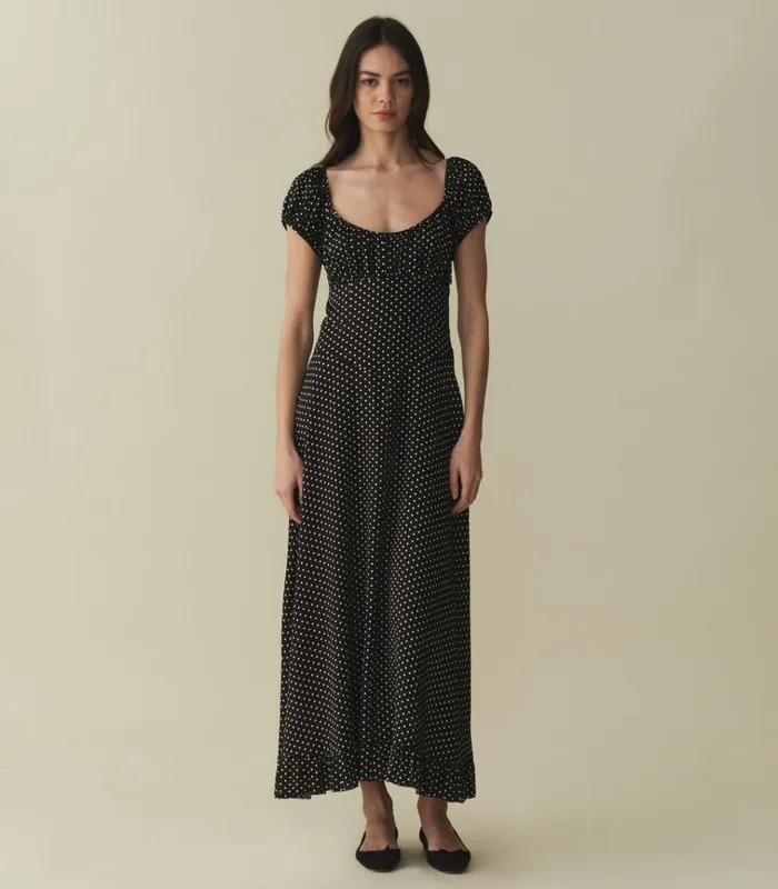 Shop RAMONA DRESS Noir Dot DEN Dresses