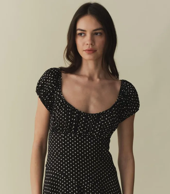 Shop RAMONA DRESS Noir Dot DEN Dresses