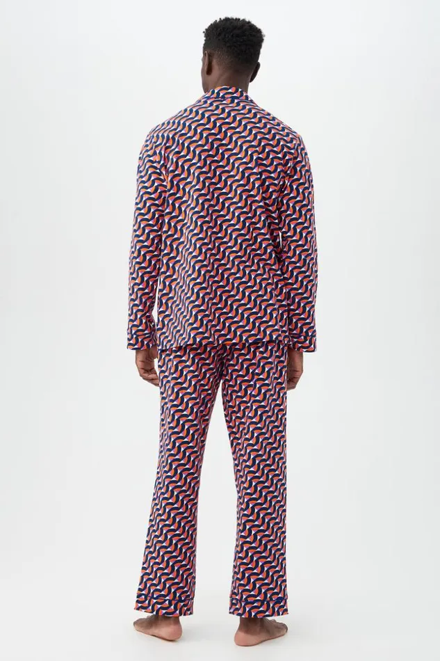 SHOP Trina Turk MEN039S SLEEPWEAR GEO RAINBOW MEN039S LONG SLEEVE LONG PANT JERSEY PJ SET