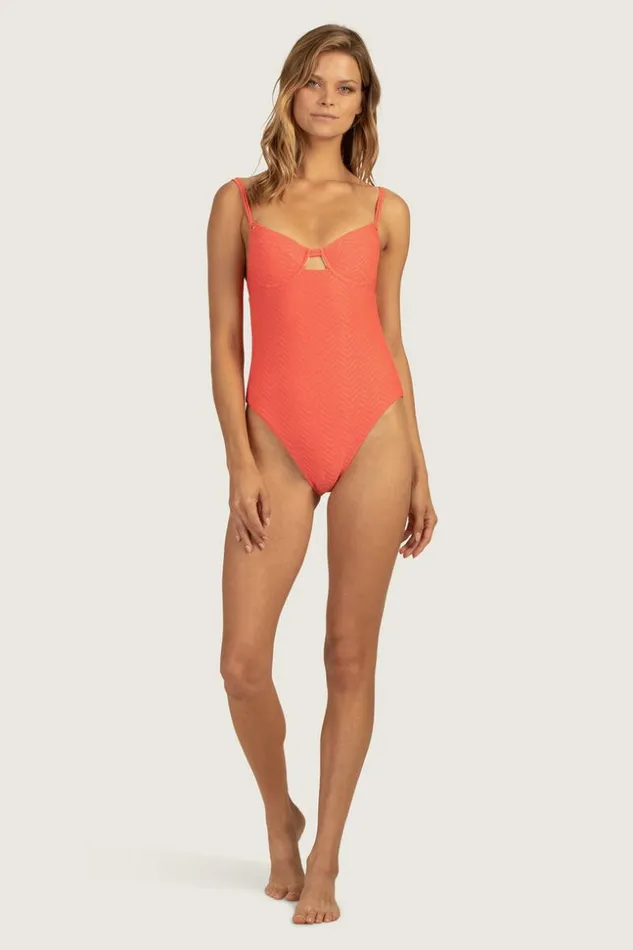 SHOP Trina Turk ONE PIECE SWIMWEAR EMPIRE LUREX UNDERWIRE ONE PIECE