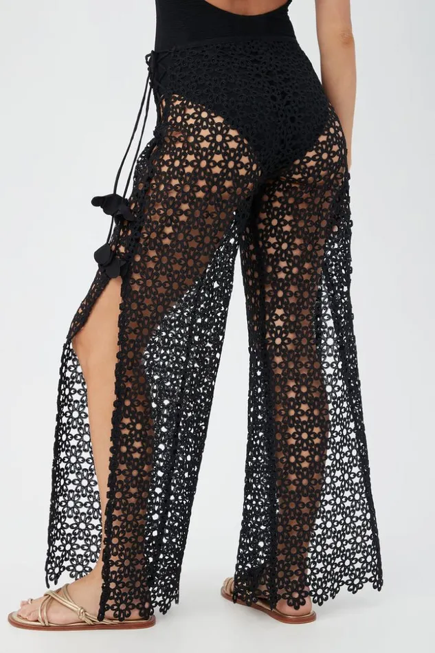 SHOP Trina Turk SWIM COVER UPS WOMEN039S CHATEAU SHEER LACE SIDE SLIT SWIM COVERUP PANT