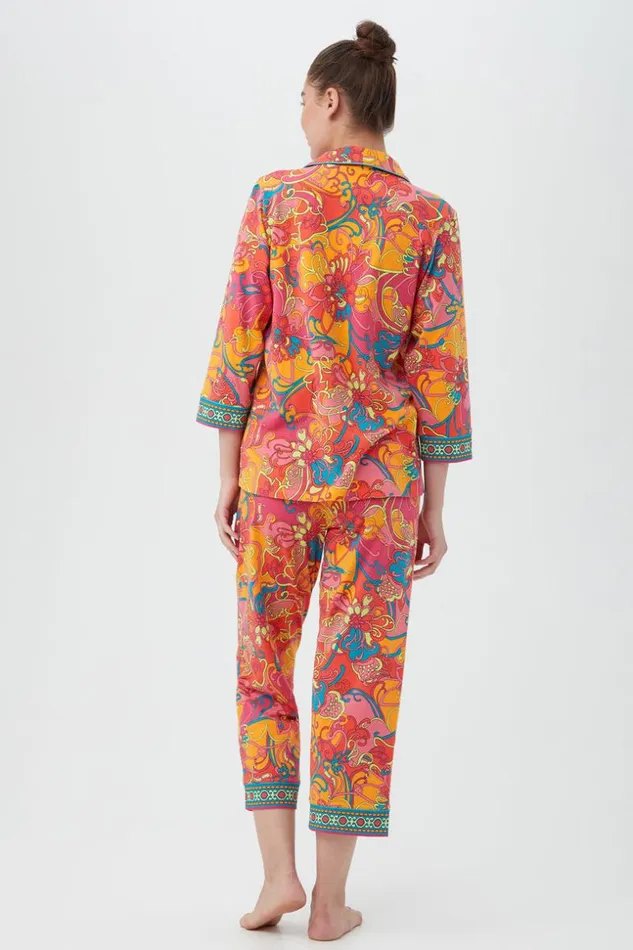 SHOP Trina Turk WOMEN039S SLEEPWEAR MADAGASCAR WOMEN039S 34SLEEVE CROPPED PANT JERSEY PJ SET