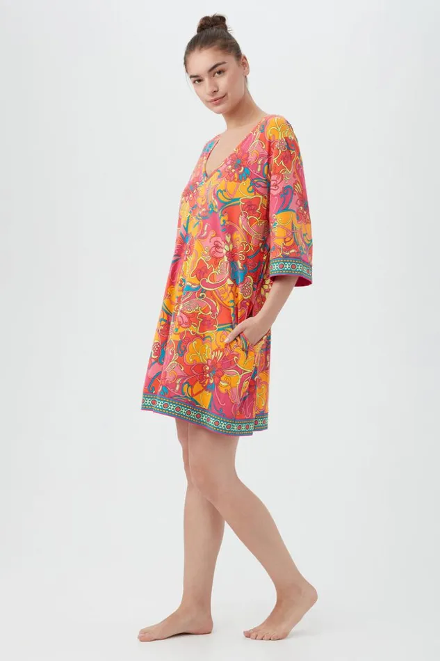 SHOP Trina Turk WOMEN039S SLEEPWEAR MADAGASCAR WOMEN039S 34SLEEVE JERSEY CAFTAN SLEEPSHIRT