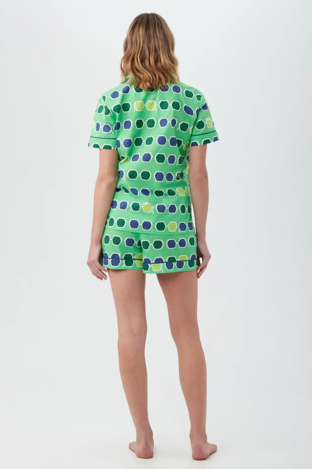 SHOP Trina Turk WOMEN039S SLEEPWEAR SUNGLASSES WOMEN039S SHORT SLEEVE SHORTY POPLIN PJ SET