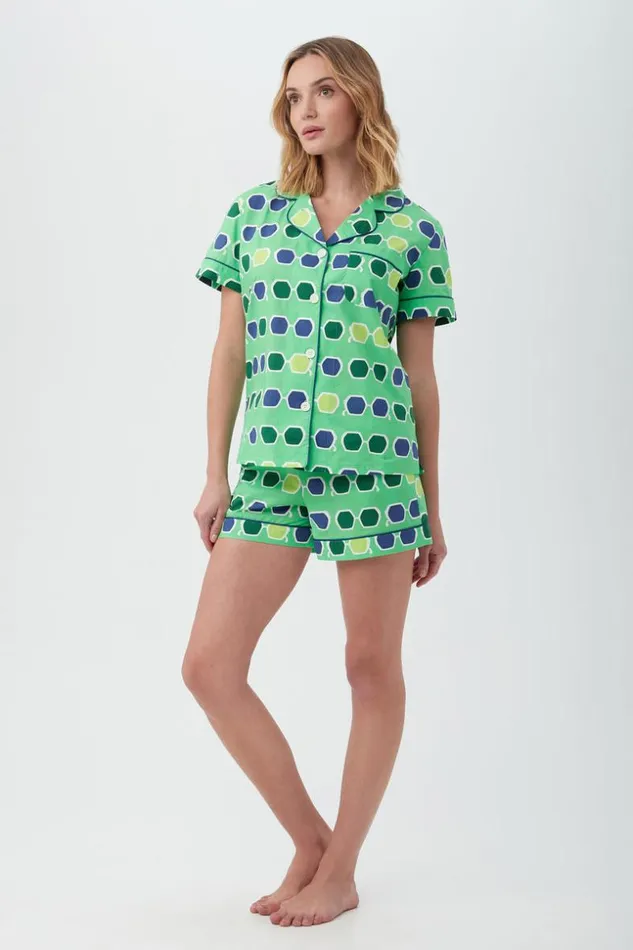 SHOP Trina Turk WOMEN039S SLEEPWEAR SUNGLASSES WOMEN039S SHORT SLEEVE SHORTY POPLIN PJ SET
