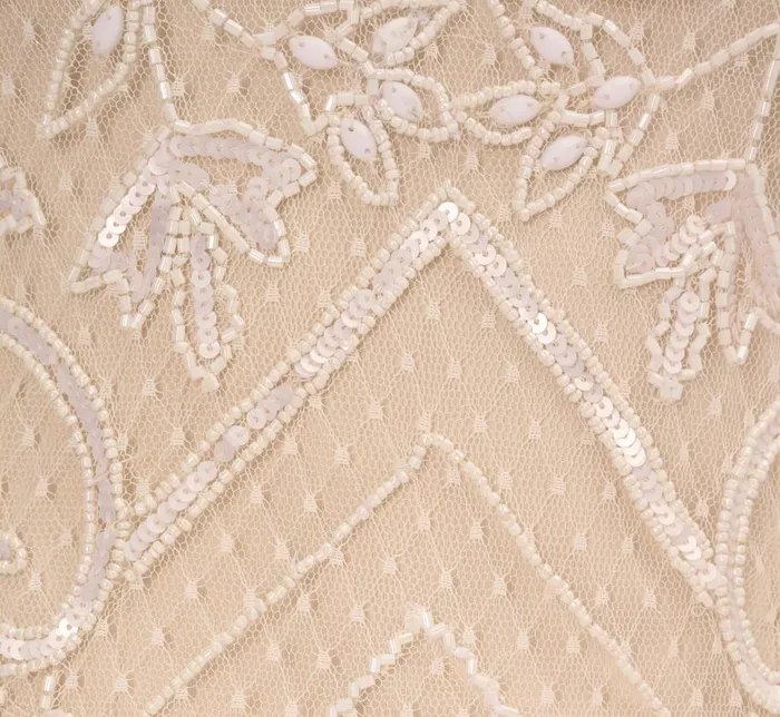 Short Dresses Womens Adrianna Papell Sequin Beaded Sheath Dress With Corset Back In Ivory Pearl