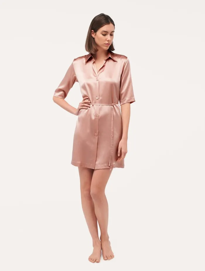 Silk Long Shirt In Powder Pink Sleepwear La Perla Silk Sleepwear Silk Long Shirt In Powder Pink Sleepwear La Perla Silk Sleepwear