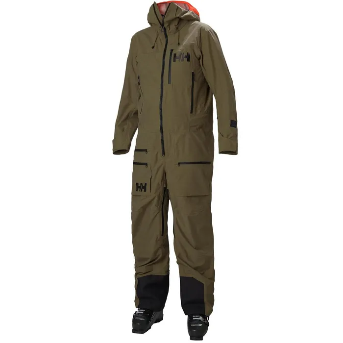Ski Pants Men Helly Hansen ULLR CHUGACH POWDER SUIT 458 Uniform Gre