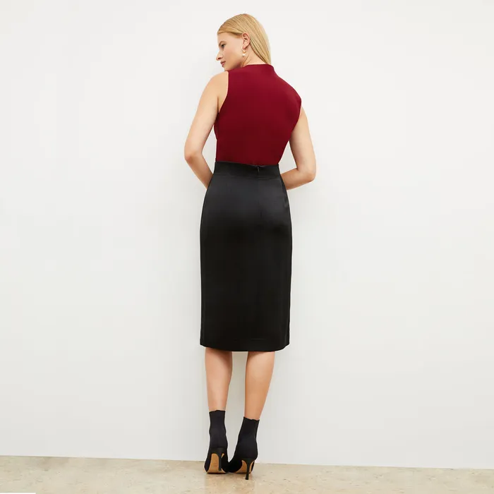 Skirts The Penny Skirt 8211 Everyday Satin Black M M LaFleur Women