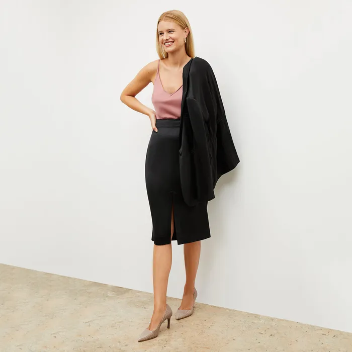 Skirts The Penny Skirt 8211 Everyday Satin Black M M LaFleur Women