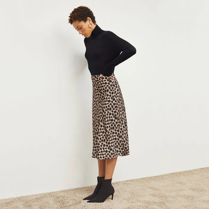 Skirts Women M M LaFleur The Orchard Skirt 8211 Washable Silk Sahara Print