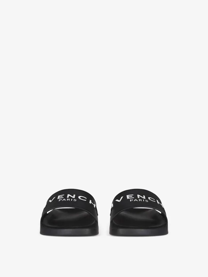Slide Flat Sandals In Rubber Black Women Givenchy Slides and Sandals