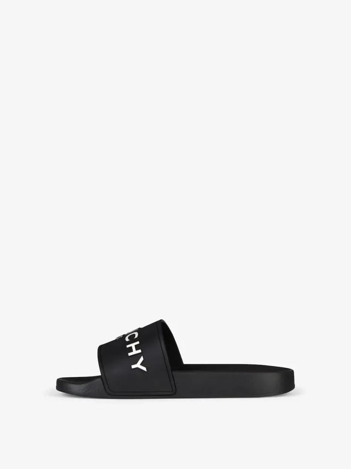 Slide Flat Sandals In Rubber Black Women Givenchy Slides and Sandals