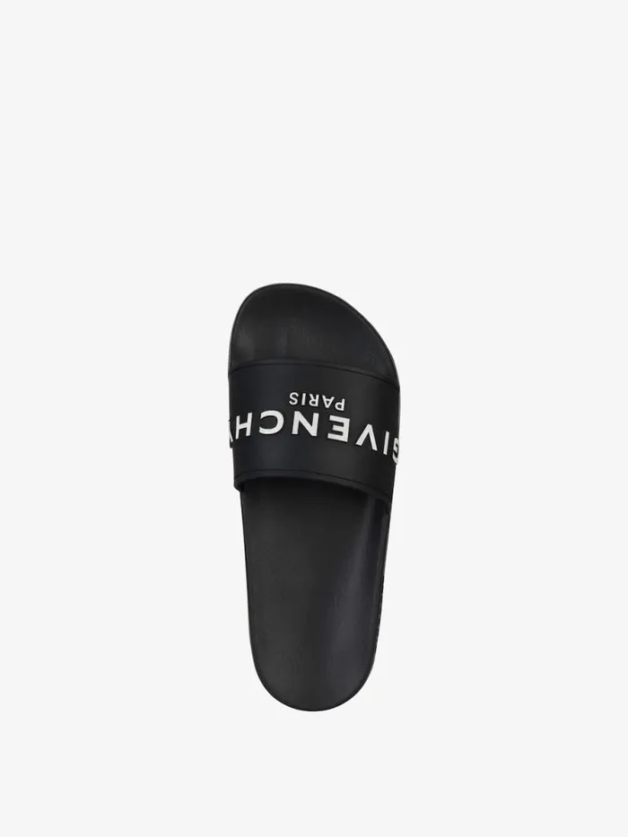 Slide Flat Sandals In Rubber Black Women Givenchy Slides and Sandals