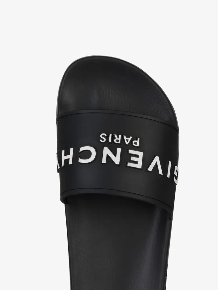 Slide Flat Sandals In Rubber Black Women Givenchy Slides and Sandals