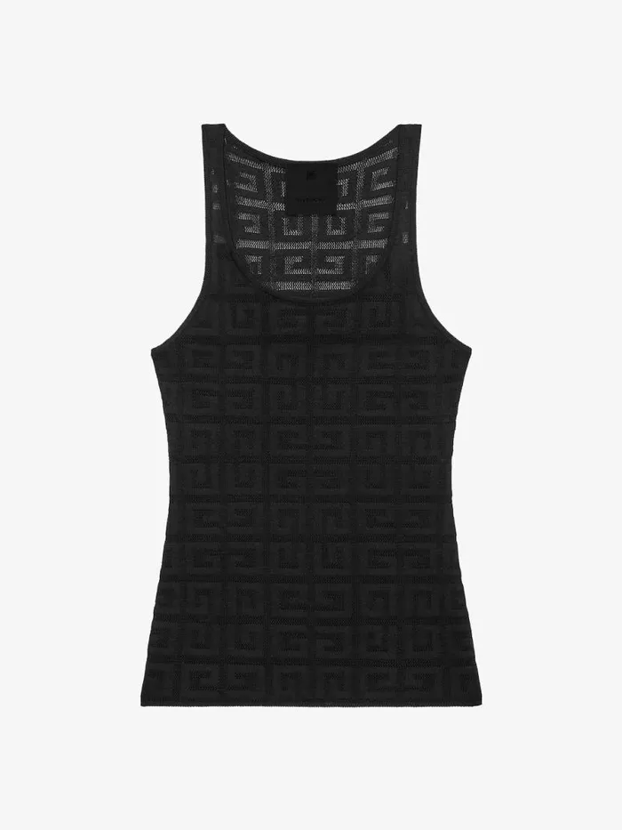 Slim Tank Top In 4g Jacquard Black Women Givenchy Tops and Shirts