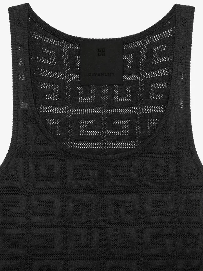 Slim Tank Top In 4g Jacquard Black Women Givenchy Tops and Shirts