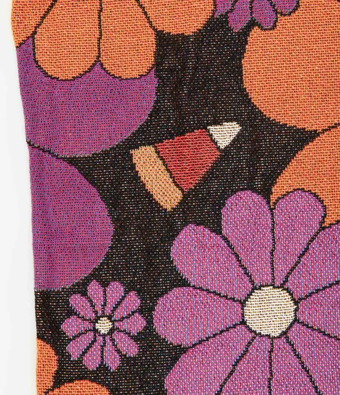 Smak Parlour Groovy Pumpkin Floral Fringe Blanket Halloween Unique Vintage Accessories