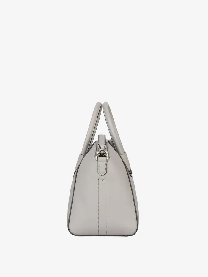 Small Antigona Bag In Grained Leather Pearl Grey Women Givenchy Antigona