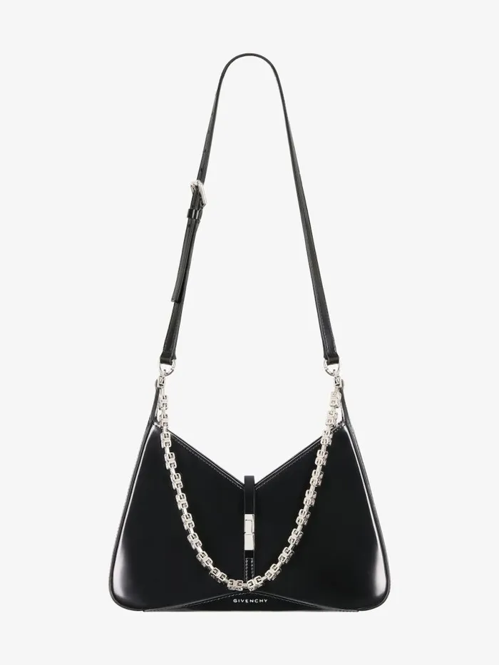 Small Cut Out Bag In Shiny Leather With Chain Black Women Givenchy Shoulder Bags