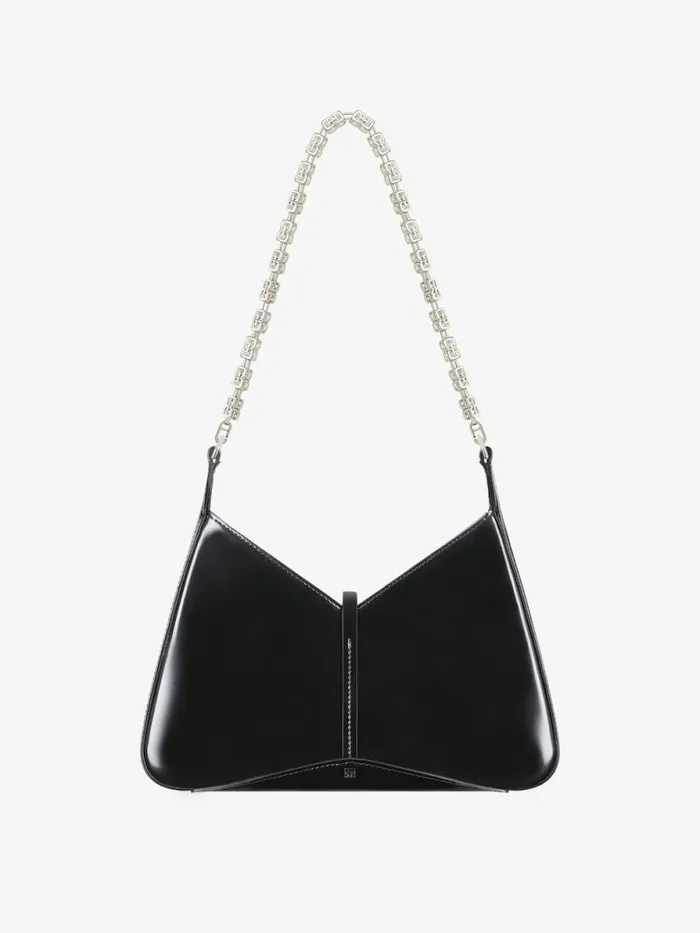Small Cut Out Bag In Shiny Leather With Chain Black Women Givenchy Shoulder Bags