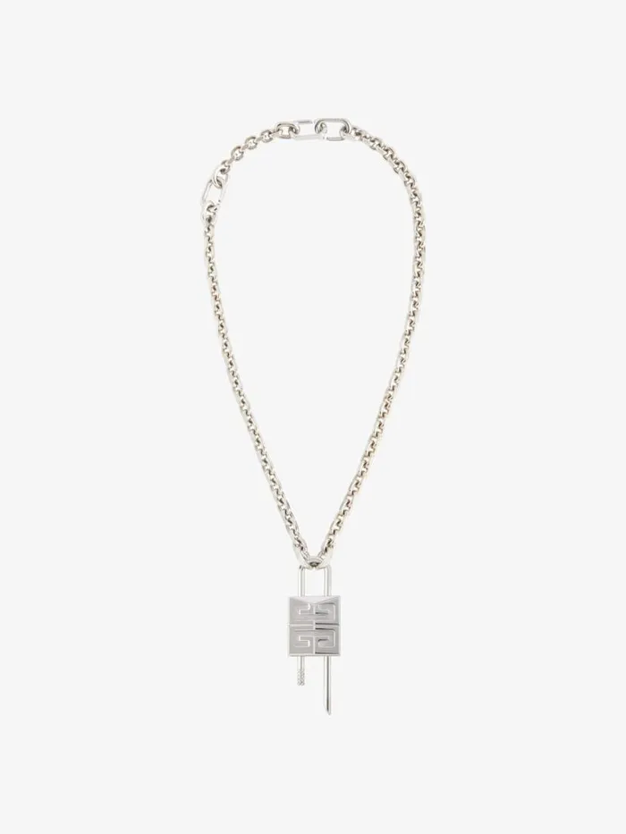 Small Lock Necklace In Metal Silvery WomenMen Givenchy Jewelry