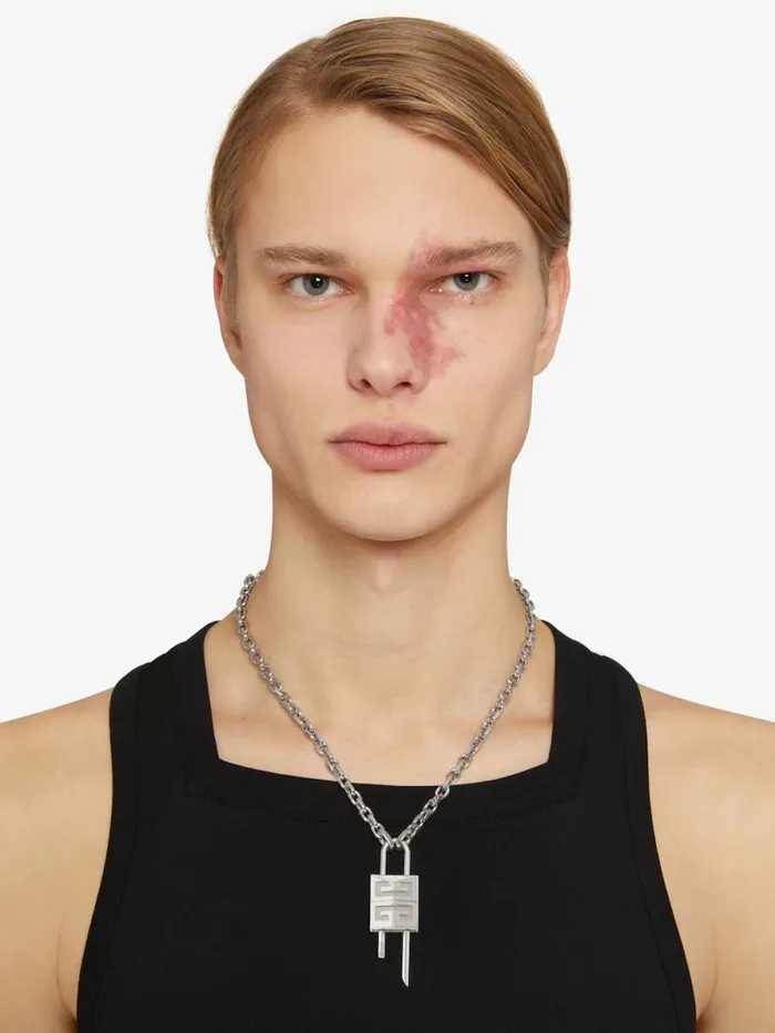 Small Lock Necklace In Metal Silvery WomenMen Givenchy Jewelry