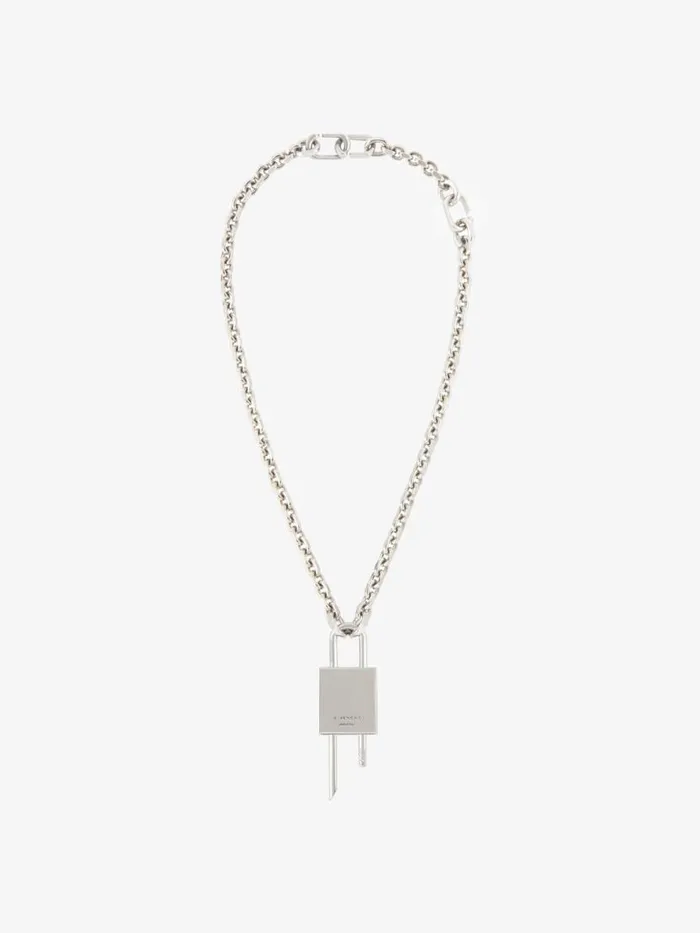 Small Lock Necklace In Metal Silvery WomenMen Givenchy Jewelry
