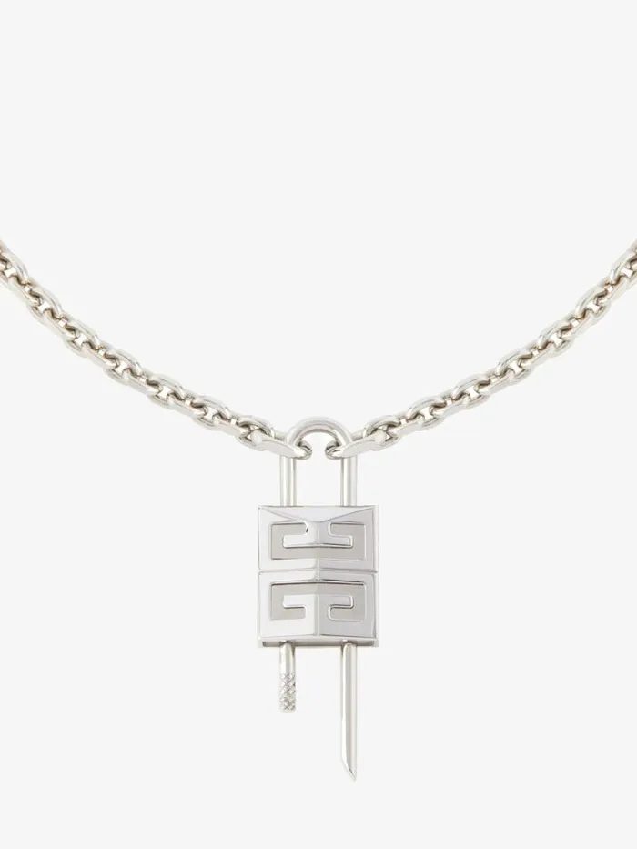Small Lock Necklace In Metal Silvery WomenMen Givenchy Jewelry