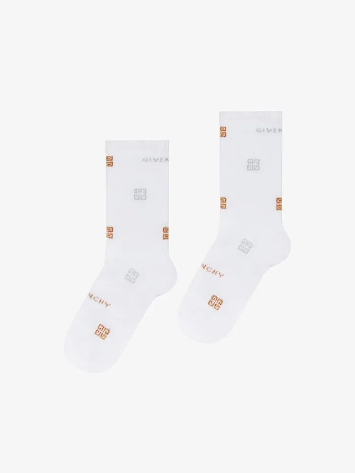 Socks In 4g Jacquard Whitegolden Yellow Kids Givenchy