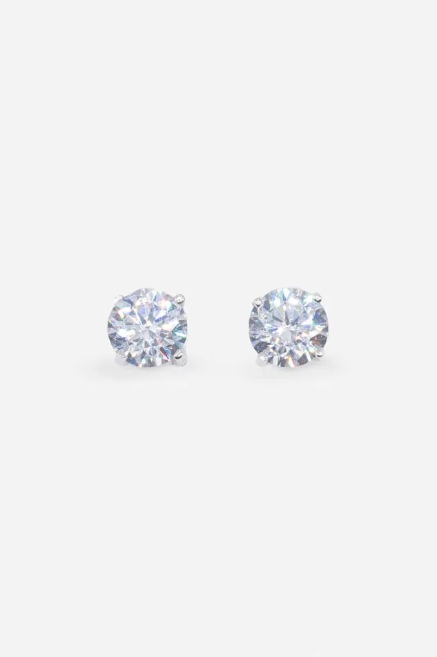 Sterling Silver Sterling Silver Cubic Zirconia 5mm Stud Earrings Women Roman Jewellery
