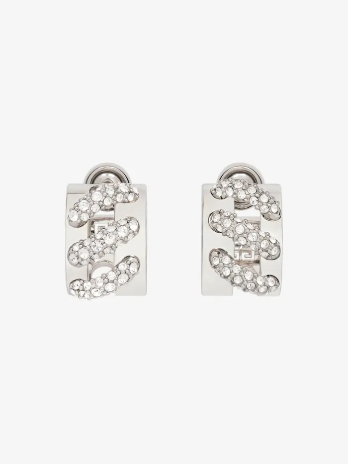Stitch Earrings In Metal With Crystals Silvery Women Givenchy Jewelry