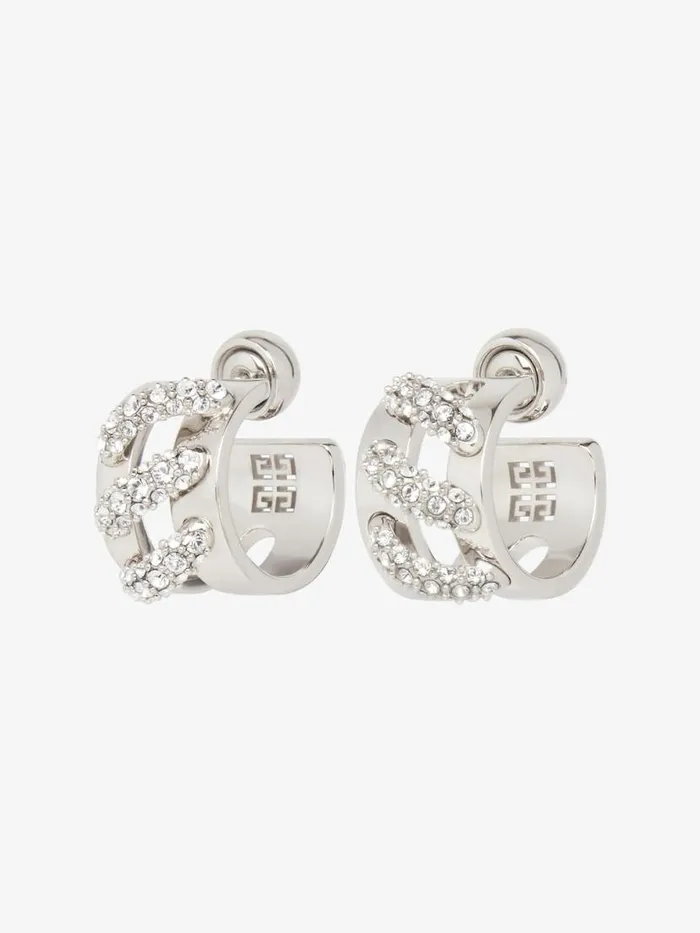 Stitch Earrings In Metal With Crystals Silvery Women Givenchy Jewelry