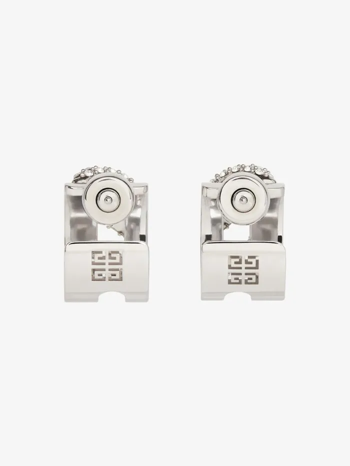 Stitch Earrings In Metal With Crystals Silvery Women Givenchy Jewelry