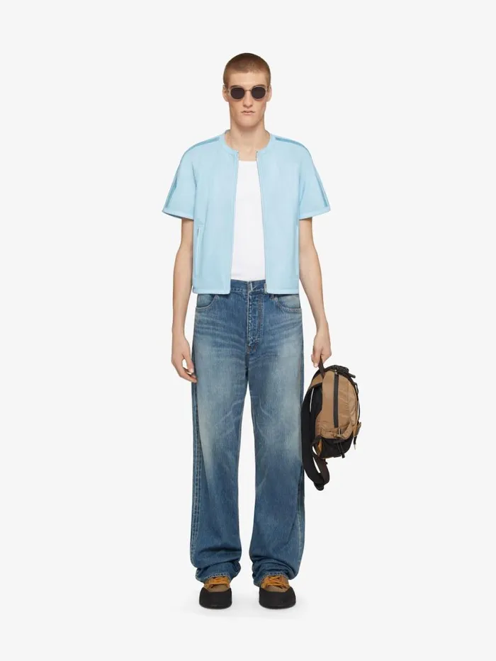 Straight Fit Jeans In Washed Denim Medium Blue Men Givenchy Pants and Shorts