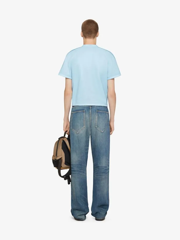 Straight Fit Jeans In Washed Denim Medium Blue Men Givenchy Pants and Shorts